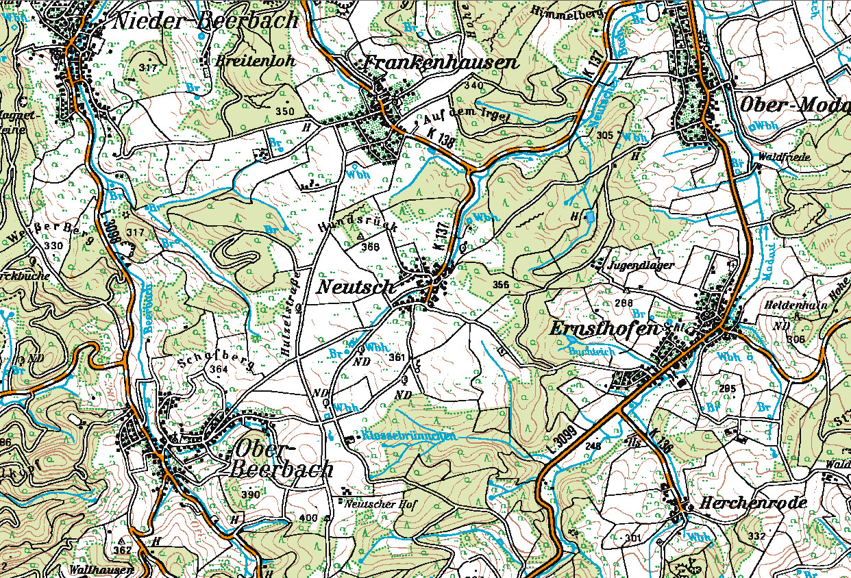 Landkarte TK 1:25.000 Blatt 6218 Neunkirchen
