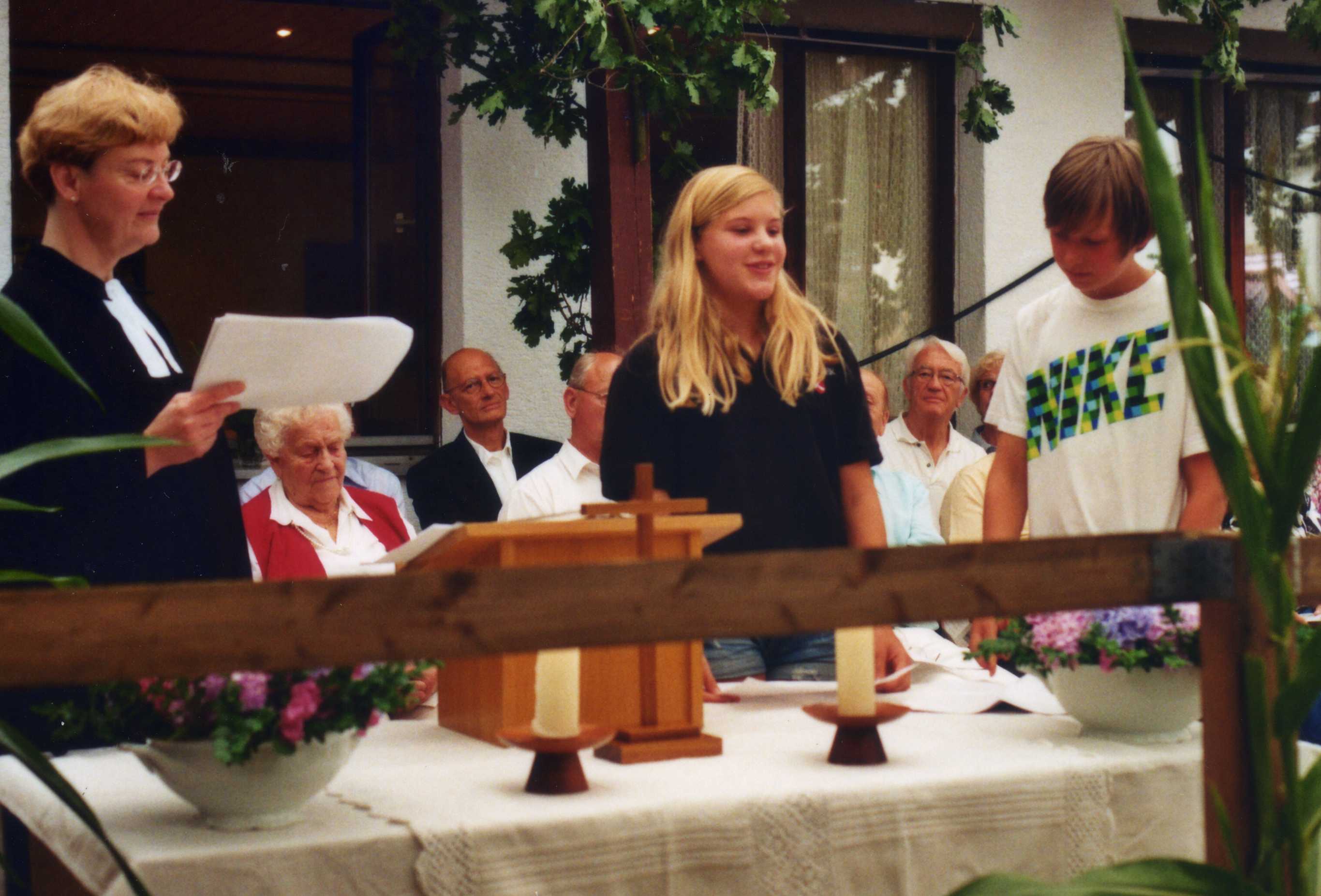 Predigt mit Pfarrerin Giesecke, Svenja und Robin
